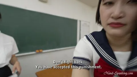 Schoolgirls in Uniform Get Spanked in Classroom