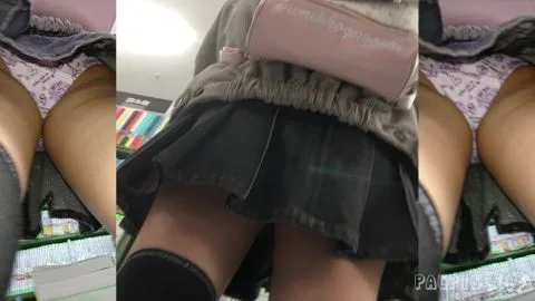 Asian Girl in Black Skirt and Knee-High Socks