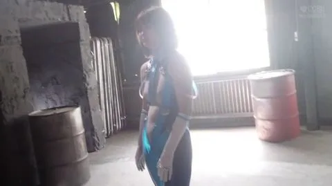 Asian Cosplay Fight Scene – Blue Costume & Red Body Paint