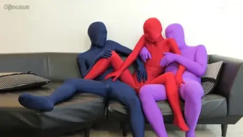 Asian Women in Spandex Suits Embracing