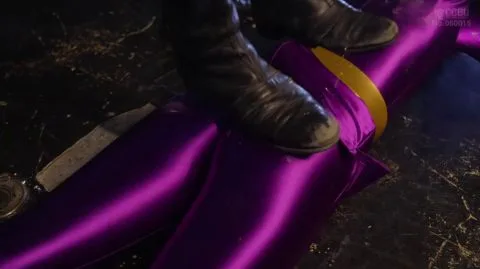 Asian Girl in Purple and Gold Costume Bondage and Tentacles