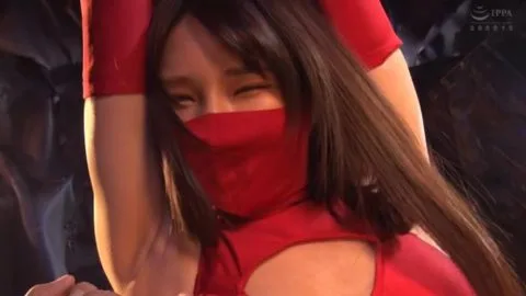 Asian Couple in Red Lingerie Intimate Moments