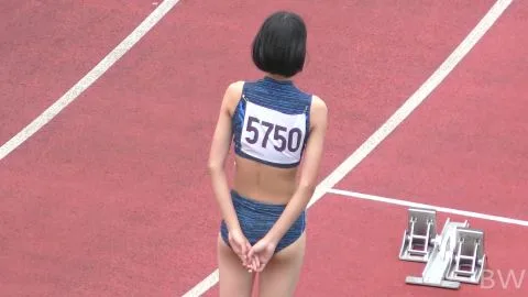 Asian Athletes in Sports Bras Running Track