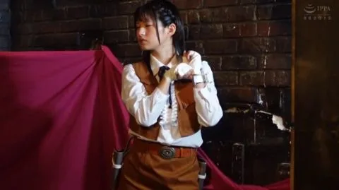 Asian Woman in Dimly Lit Brick Room
