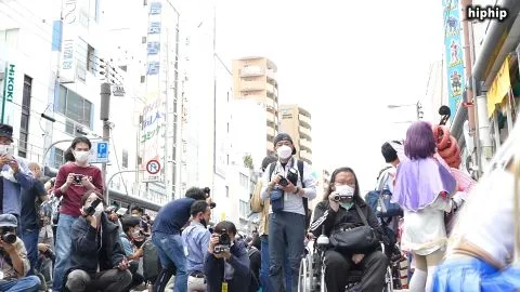 Blonde Asian Model Posing on Street