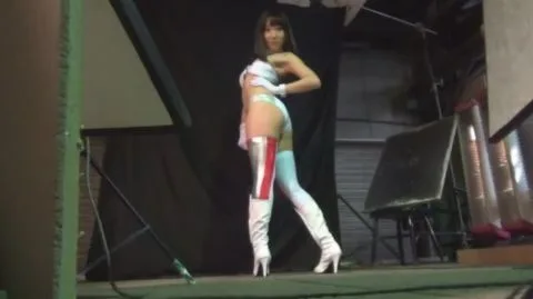 Asian Model Posing in Revealing Outfit