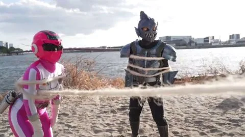 Asian Girls in Costumes Embrace and Restraint