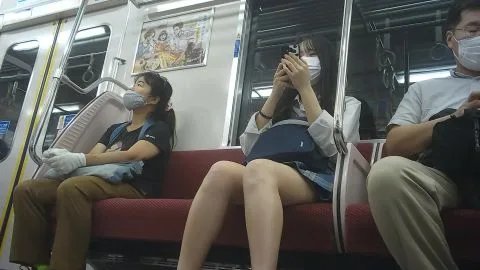 Asian Teens on Train