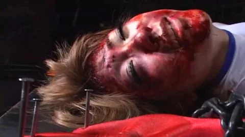 Blonde Woman Tortured with Nails and Hammer