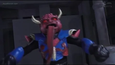 Asian Couple in Costumes Engaging in Bondage