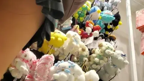 Girl in Backpack Adjusts Outfit