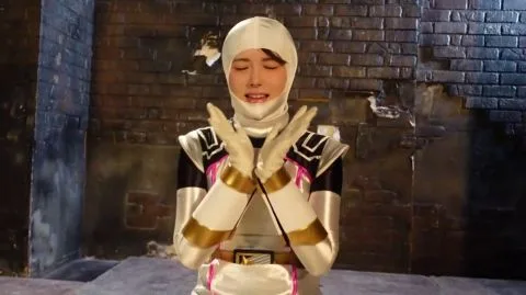 Asian Hijab Performer in Damaged Room