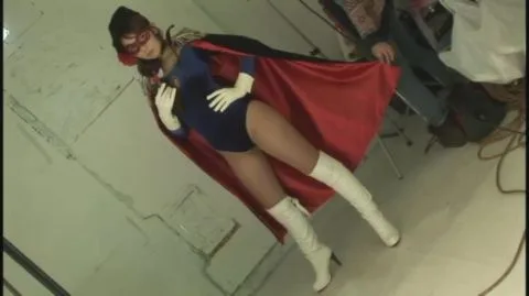 Asian Superheroine in Bodysuit and Cape