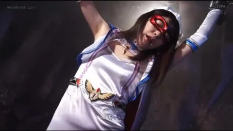 Asian Beauty in White and Blue Dress