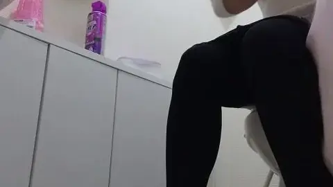 Asian Girl in Bathroom Intimacy