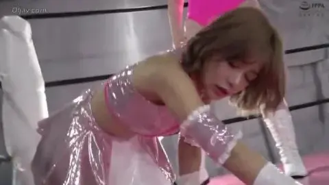 Asian Women Wrestling in Pink Costumes