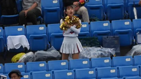 Asian Cheerleader in Uniform