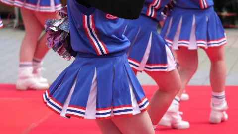 Asian Cheerleaders on Red Carpet