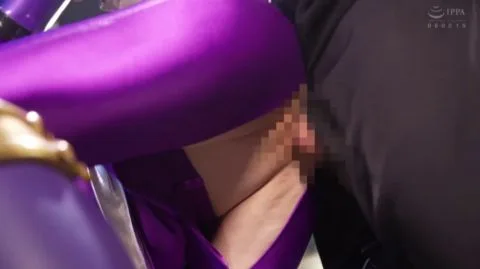 Asian Superheroine in Purple Costume