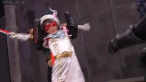 Blindfolded Asian Woman in Futuristic Bondage Scene