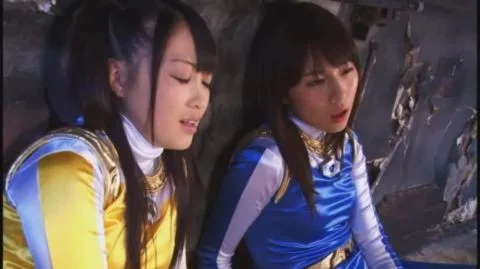 Asian Duo in Costume Pose for Camera