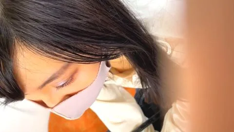 Asian Beauty in Lace Close-Up