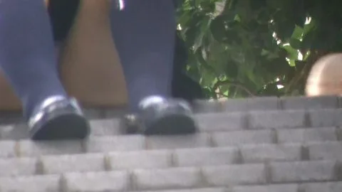 Asian Schoolgirls Exposing Themselves on Stairs