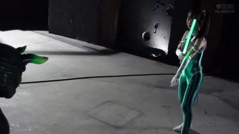 Asian Girl in Futuristic and Locker Room Scenes