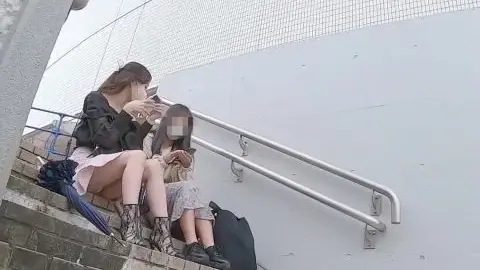 Asian Girl Urinating in Public Restroom