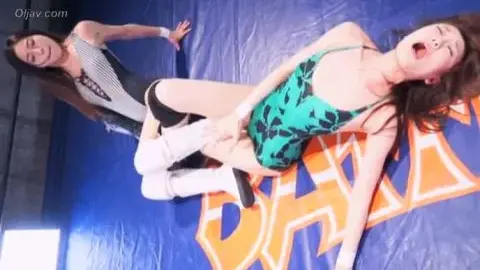 Asian Girls Wrestling in Ring