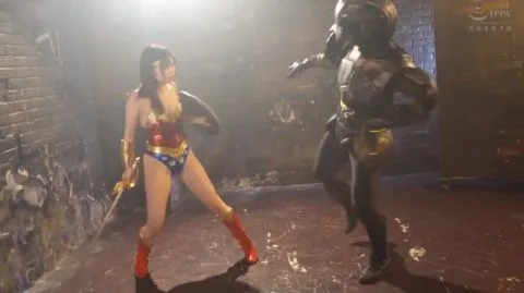 Asian Girl Fights Muscular Man