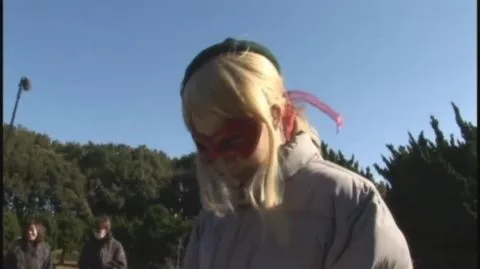 Nun and Superhero Costume Erotica Outdoors