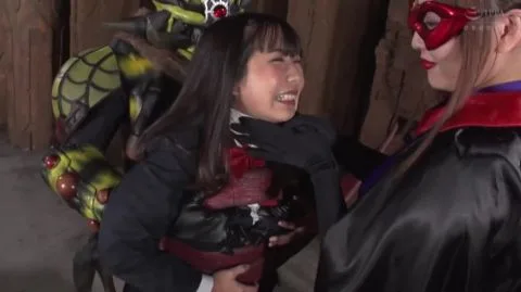 Asian Brunette and Blonde in Costume Threesome