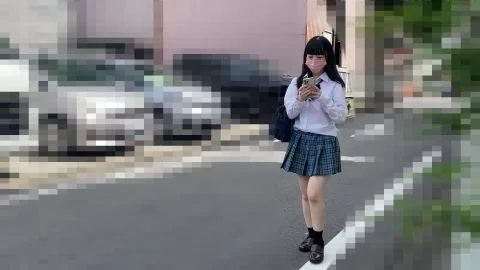 Asian Teen in Plaid Skirt Outdoor Escapade