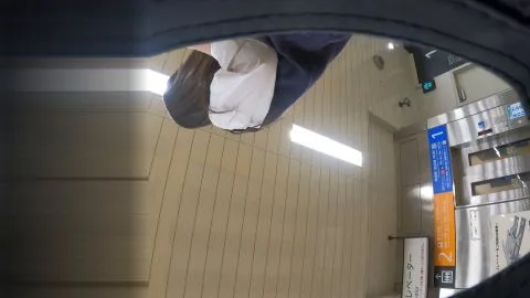 Asian Girl in Subway Station POV