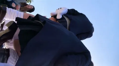 Asian Girls with Minnie Mouse Ears Outdoor