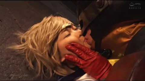 Blonde Cosplay Couple in Dark Intimate Encounter