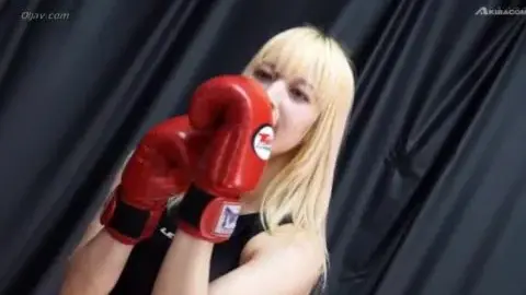 Asian Brunette Boxer in Blue Leotard