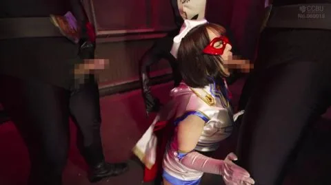 Asian Women in Red Masks and White Costumes