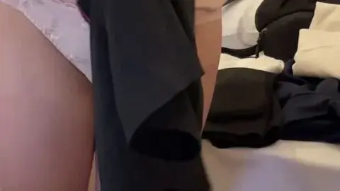 Asian Teen with Small Breasts in Bedroom Solo