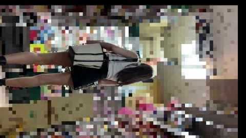 Asian Teen in White Top and Black Skirt