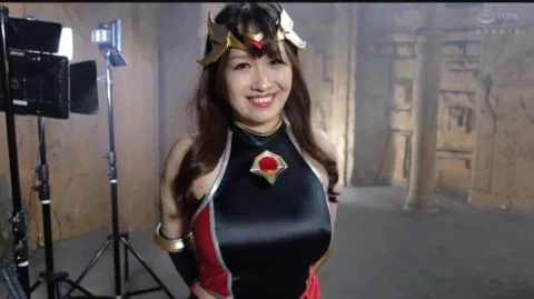 Asian Warrior in Red and Black Costume