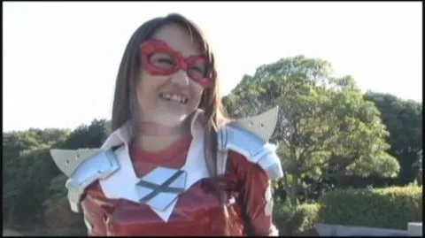 Asian Superhero Couple in Red Costume