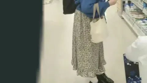 Asian Girl Masturbates in Store