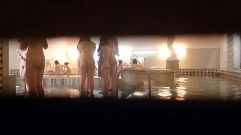 Girls Socializing in Public Bath