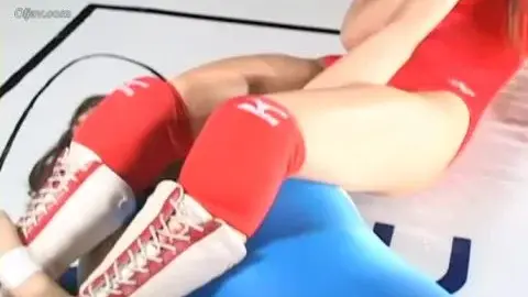 Wrestling Match Between Blonde and Brunette