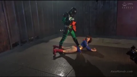 Asian Superhero Couple in Industrial Setting