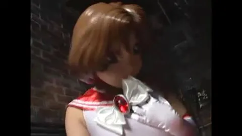 Asian Girl in Red Dress Explored in Dark Room