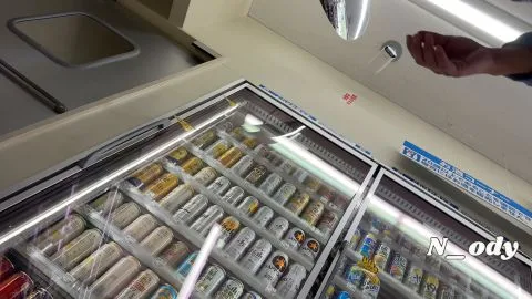 Asian Schoolgirls in Uniform at Convenience Store