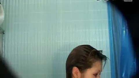 Bathroom Shower Scene with Brunette